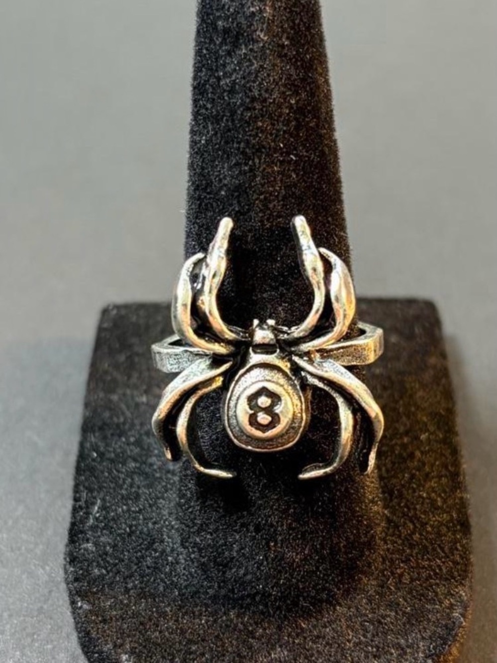 Antique Silver Spider 8-Ball Ring - Women's Jewelry